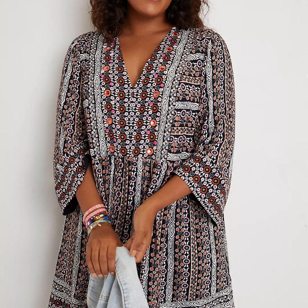 Maeve Naomi Embroidered Tunic Dress size XL VGUC - Picture 6 of 12